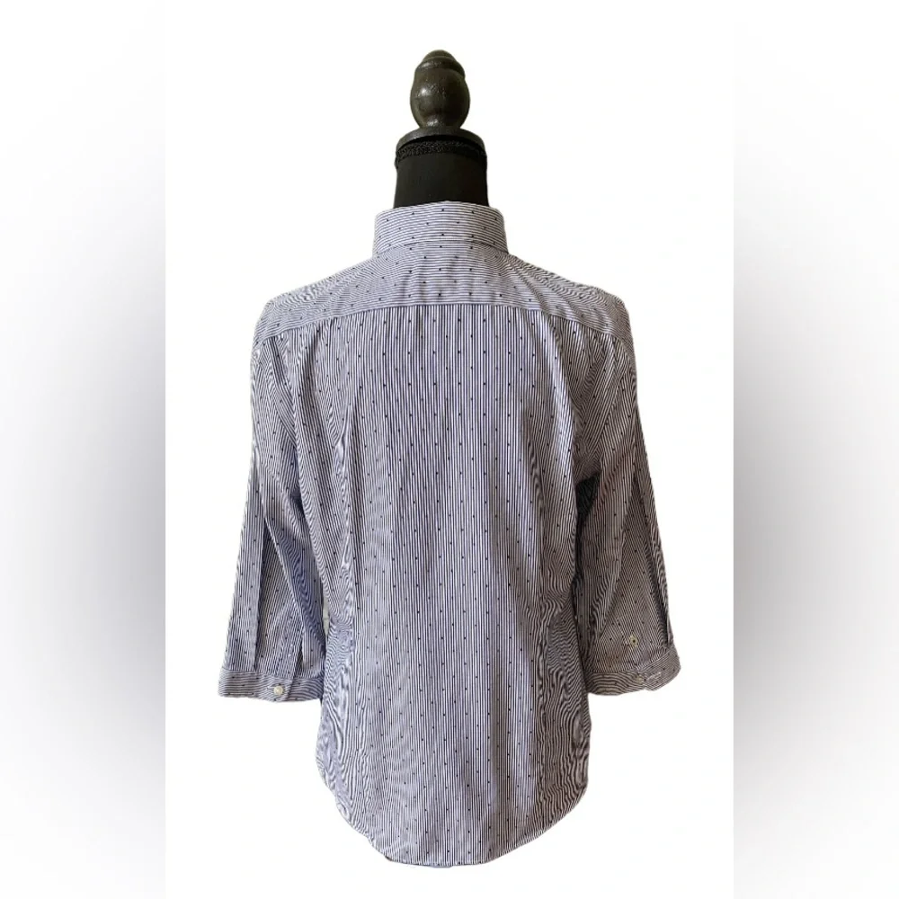 Land’s End Pin Stripe with Polka Dots Button Down Shirt